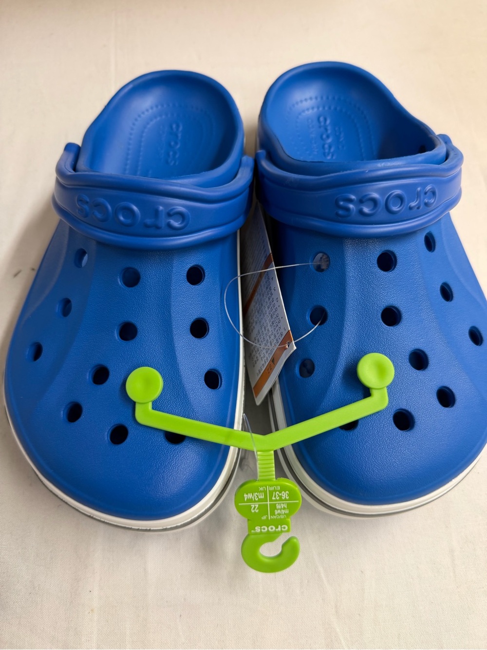 CROCS Classic Clogs in Bright Blue with Lime Accent